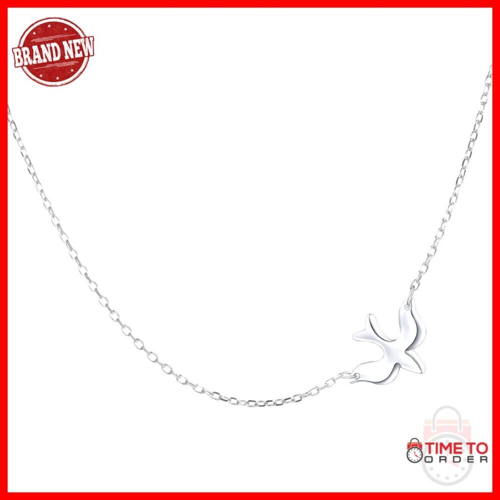 Sterling Silver Dove Pendant Choker Necklace 18 Inch Faith Hope Love